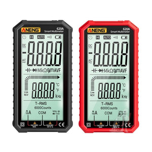 ANENG 620A Full Screen Smart Digital Multimeter, Black, Red