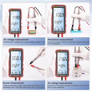ANENG 681 LCD Digital Display Screen Smart Automatic Range Rechargeable Multimeter, 681 Red, 681 Black laboratorydeal