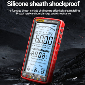 ANENG 681 LCD Digital Display Screen Smart Automatic Range Rechargeable Multimeter, 681 Red, 681 Black laboratorydeal
