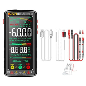ANENG 682 Smart VA Reverse Display Automatic Range Rechargeable Multimeter, 682 Red, 682 Black