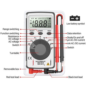 ANENG AN-101 Ultra-thin Mini Digital Display Voltage and Current Multimeter