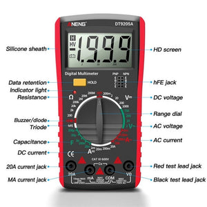 ANENG Automatic High - Precision Intelligent Digital Multimeter, DT9205A HOLD Key - laboratorydeal