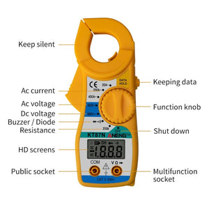 ANENG KT-87N Clamp Voltage And Current Measuring Multimeter, Yellow, Red, Blue, Gray laboratorydeal