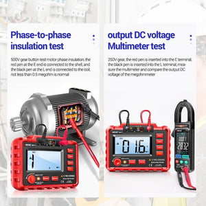 ANENG MH11 High Voltage Digital Insulation Resistance Voltage Tester, Red, Green