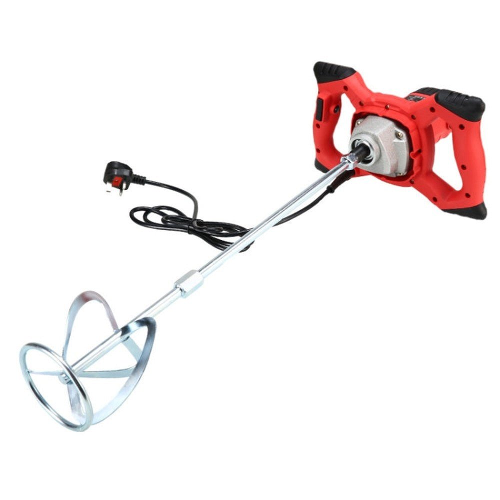 AOTUO 220V High Power Industrial Grade Electrical Mixer Handheld Concrete Paint Mixer, EU Plug Red, EU Plug Blue - laboratorydeal