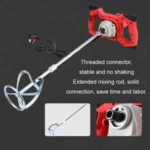 AOTUO 220V High Power Industrial Grade Electrical Mixer Handheld Concrete Paint Mixer, EU Plug Red, EU Plug Blue - laboratorydeal