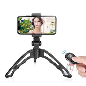 APEXEL Portable Handheld Lazy Live Broadcast Desktop Folding Universal Bluetooth Tripod Phone Holder - laboratorydeal