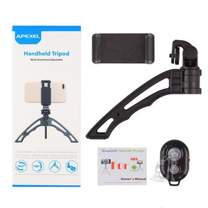 APEXEL Portable Handheld Lazy Live Broadcast Desktop Folding Universal Bluetooth Tripod Phone Holder - laboratorydeal