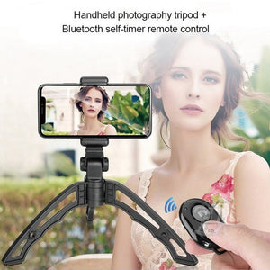 APEXEL Portable Handheld Lazy Live Broadcast Desktop Folding Universal Bluetooth Tripod Phone Holder - laboratorydeal