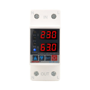 Adjustable Self-resetting Intelligent Over-voltage and Under-voltage Protector 220V AC, SINOTIMER SVP-718 40A, SINOTIMER SVP-718 63A