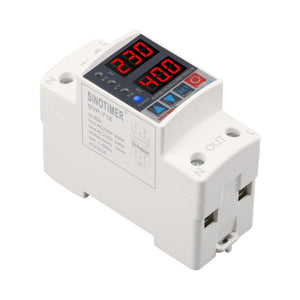 Adjustable Self-resetting Intelligent Over-voltage and Under-voltage Protector 220V AC, SINOTIMER SVP-718 40A, SINOTIMER SVP-718 63A