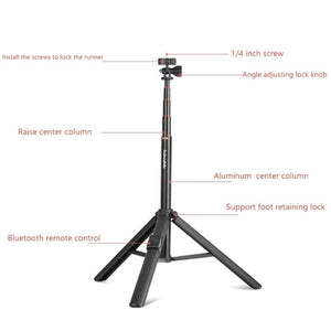 Aluminum Alloy Floor Phone Stand Live Bluetooth Phone Selfie Stick, QingZhuangShiDai ZP100, QingZhuangShiDai ZP100B - laboratorydeal