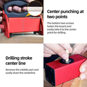 Aluminum Alloy Woodworking Inclined Hole Locator Punching Locator, Red, Black, Golden, Blue, Silver - laboratorydeal