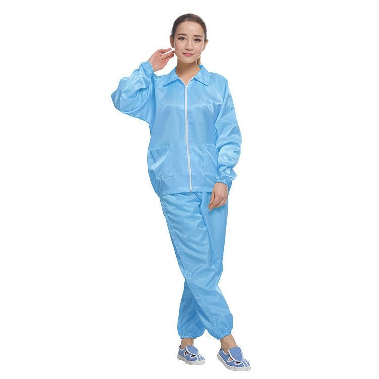 Anti Static Split Lapel Dustless Clothing Food Protection Stripe Clean Clothes, S, M, L, XL, XXL, XXXL - laboratorydeal