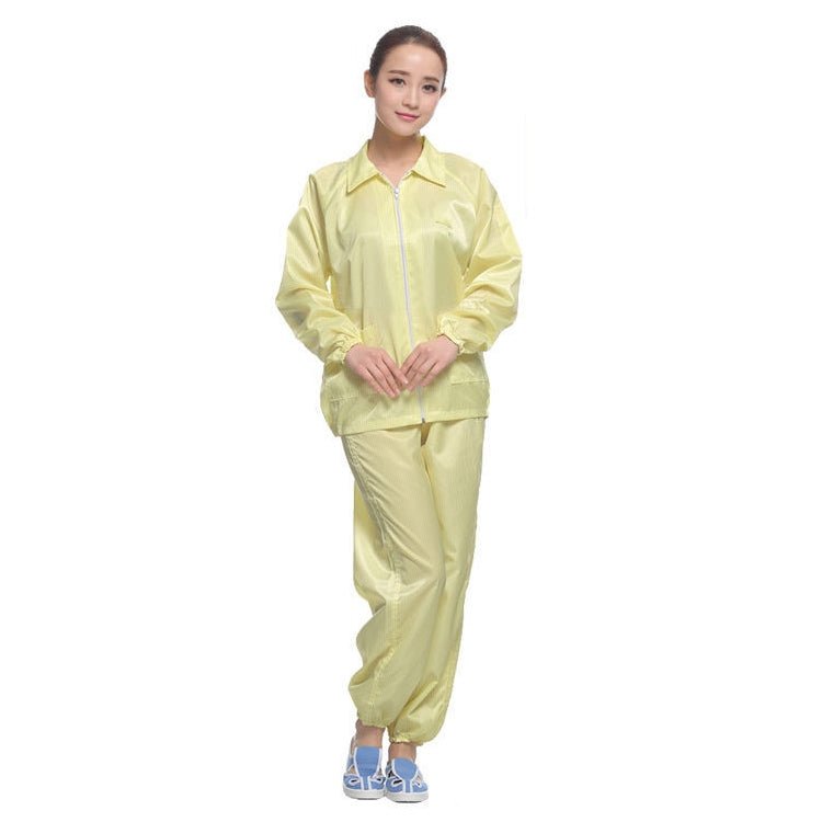 Anti Static Split Lapel Dustless Clothing Food Protection Stripe Clean Clothes, S, M, L, XL, XXL, XXXL - laboratorydeal