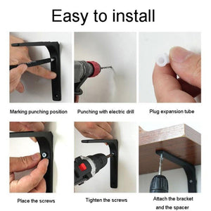 Arc Triangle Bracket Stainless Steel I Type Support Holder With Screw, 75x75mm, 100x100mm, 125x125mm, 150x125mm, 200x150mm - laboratorydeal