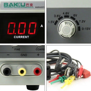 BAKU BK-1502DD DC Regulated Power Supply DC Ammeter Laptop Mobile Phone Repair Digital Display, 220V EU Plug, 110V US Plug