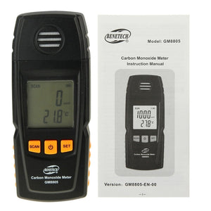 BENETECH GM8805 LCD Display Handheld Carbon Monoxide CO Monitor Detector Meter Tester, Measure Range: 0-1000ppm laboratorydeal