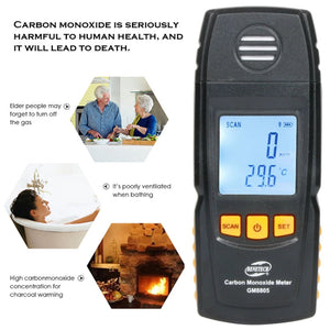 BENETECH GM8805 LCD Display Handheld Carbon Monoxide CO Monitor Detector Meter Tester, Measure Range: 0-1000ppm laboratorydeal