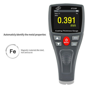 BENETECH GT2100 Digital Anemometer Coating Thickness Gauge Color Screen Car Paint Thickness Tester Meter, GT2100