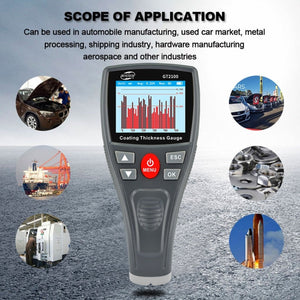 BENETECH GT2100 Digital Anemometer Coating Thickness Gauge Color Screen Car Paint Thickness Tester Meter, GT2100