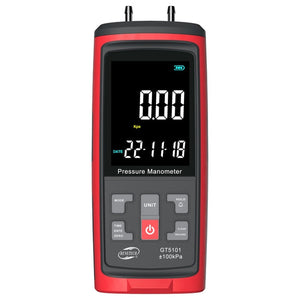BENETECH GT5101 LCD Display Differential Pressure Meter, 1KPa, 2KPa, 4KPa, 10KPa, 40KPa, 50KPa, 125Pa, 250Pa, 100KPa