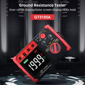 BENETECH GT5105A Professional LCD Digital Resistance Tester Meter Megger Earth Ground Resistance Voltage Tester, GT5105A Earth Ground Resistance Voltage Tester