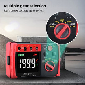 BENETECH GT5105A Professional LCD Digital Resistance Tester Meter Megger Earth Ground Resistance Voltage Tester, GT5105A Earth Ground Resistance Voltage Tester
