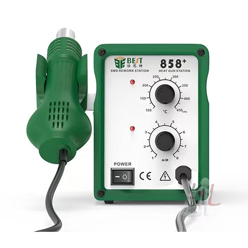BEST BST-858+ AC 220V 50Hz 650W Adjustable Temperature Unleaded Hot Air Gun with Helical Wind, BST-858+ EU Plug, BST-858+ US Plug