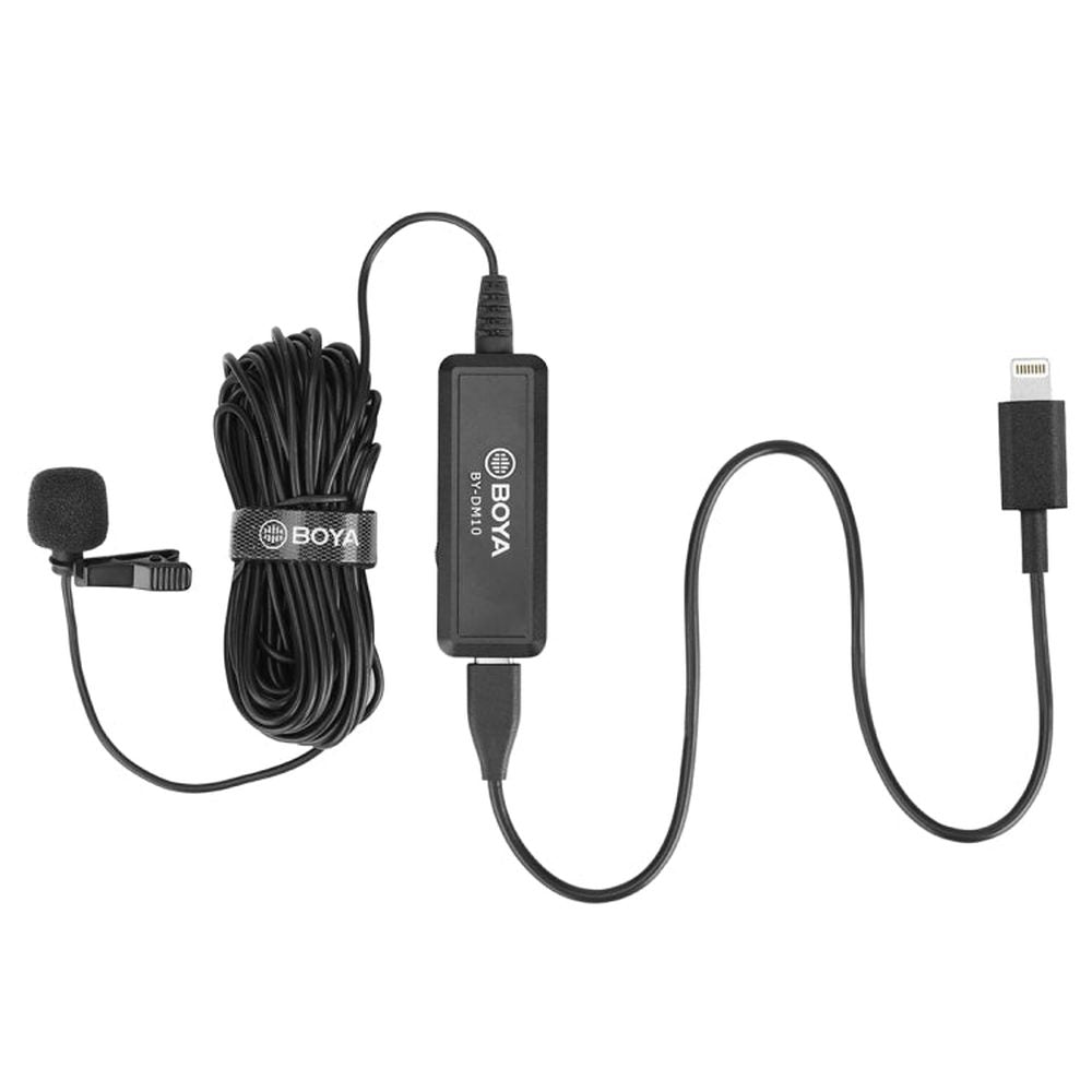 BOYA BY - DM10 USB / 8 Pin Plug Broadcast Lavalier Microphone with Windscreen, Cable Length: 6m - laboratorydeal