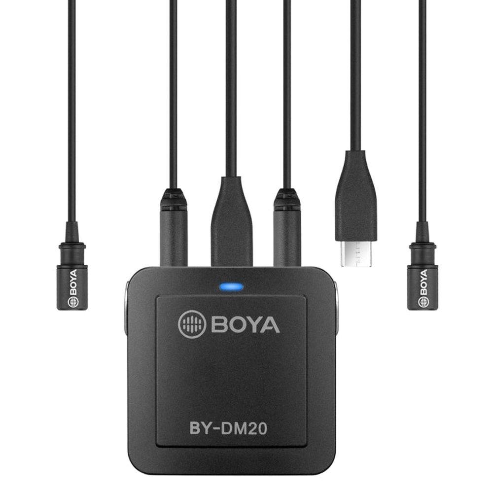 BOYA BY - DM20 Dual - Channel Recording Lavalier Microphone for iPhone / Android(Type - C) / Laptop - laboratorydeal