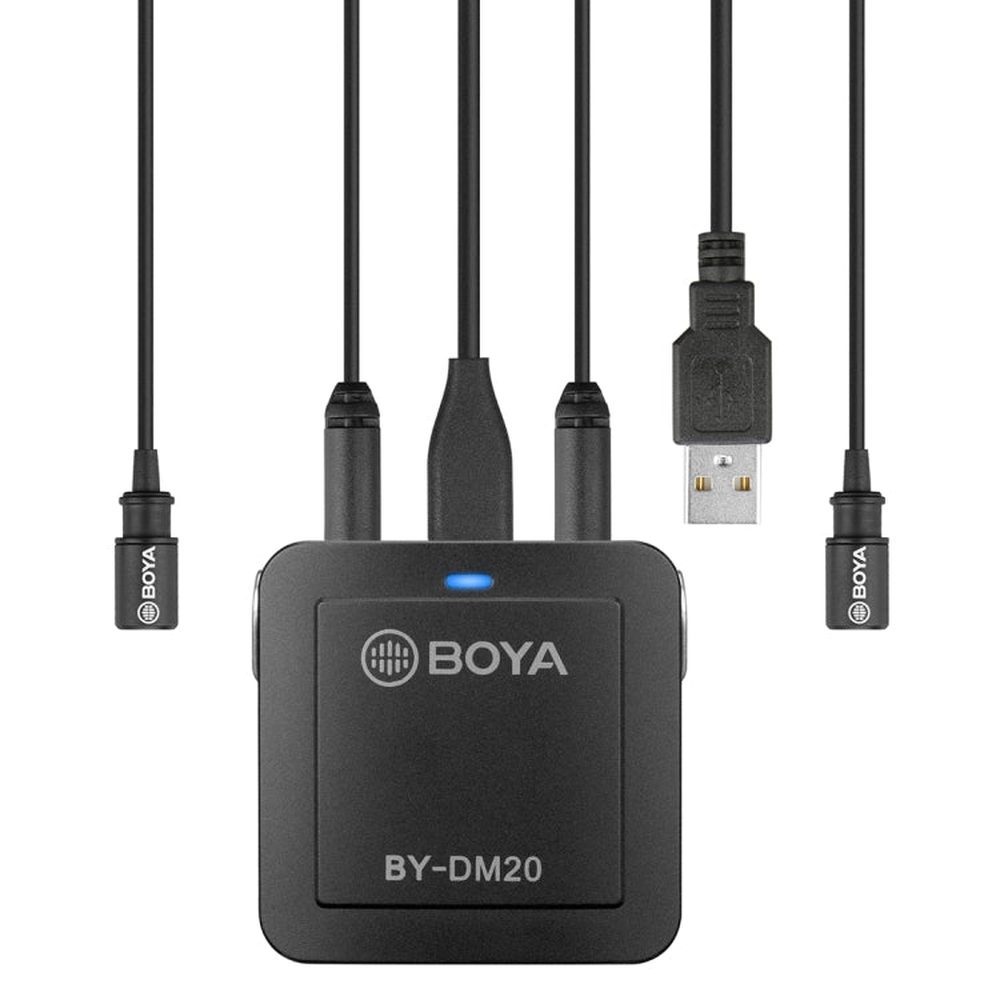 BOYA BY - DM20 Dual - Channel Recording Lavalier Microphone for iPhone / Android(Type - C) / Laptop - laboratorydeal