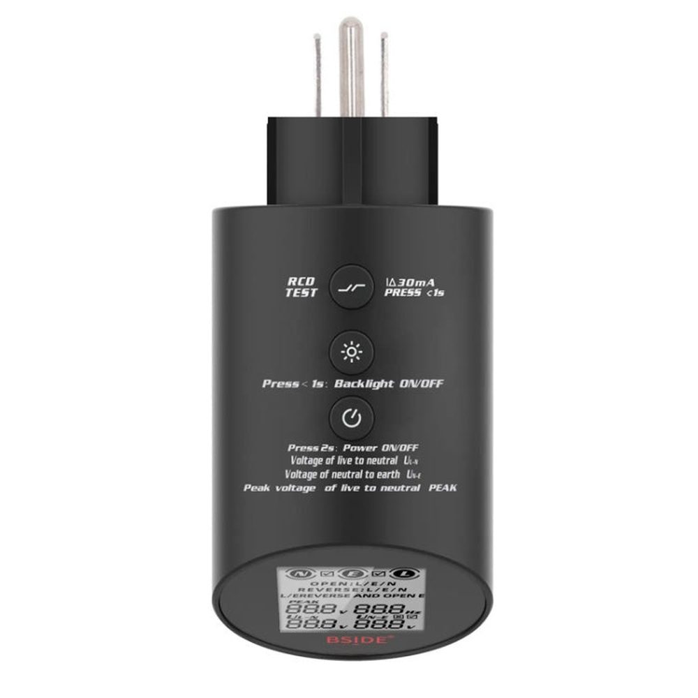 BSIDE ASTS Circuit Analyzer Plug Power Tester, US Plug, EU Plug, UK Plug