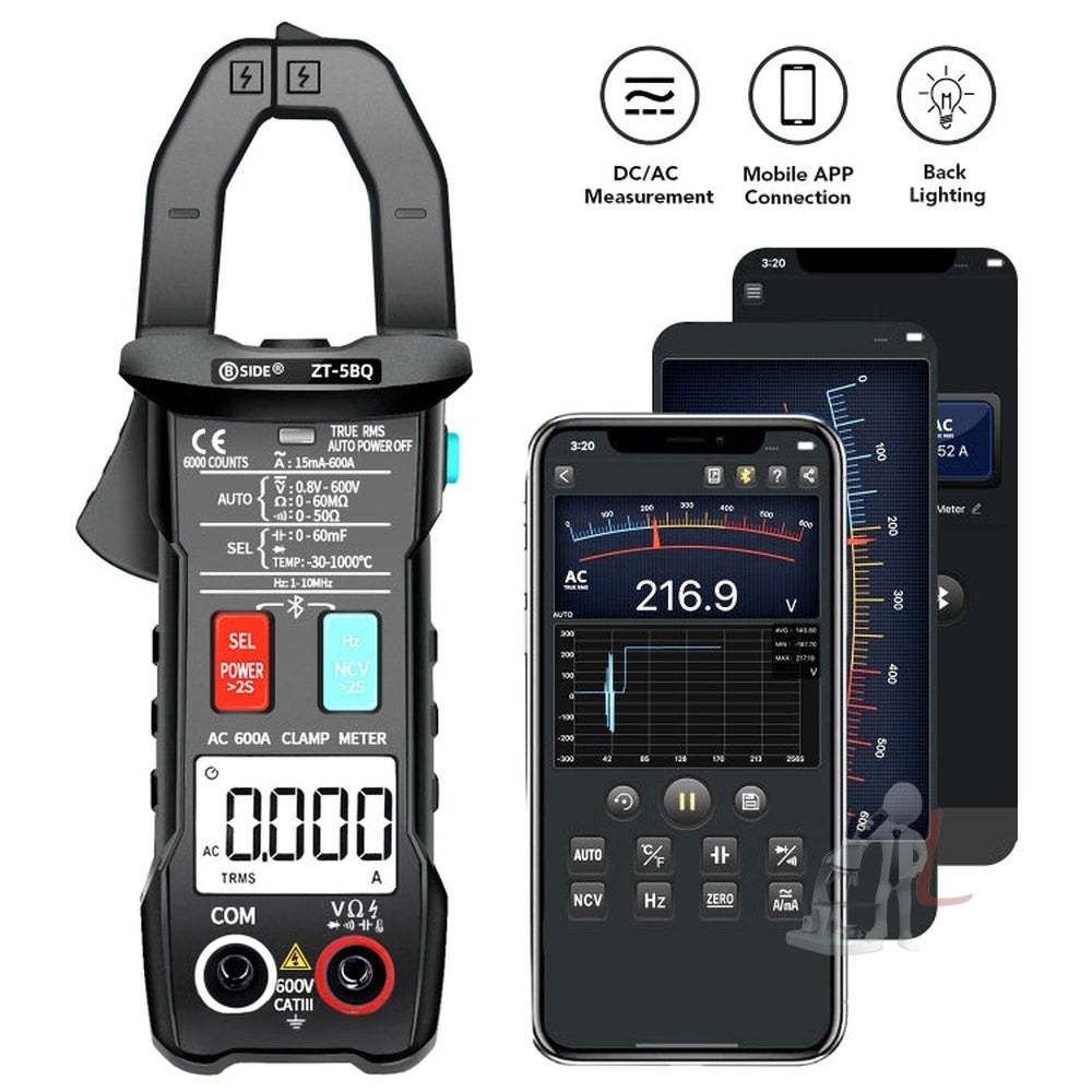 BSIDE Bluetooth 5.0 6000 Words High Precision Smart AC Clamp Meter, ZT-5BQ, ZT-5BQ+C3140 Clip