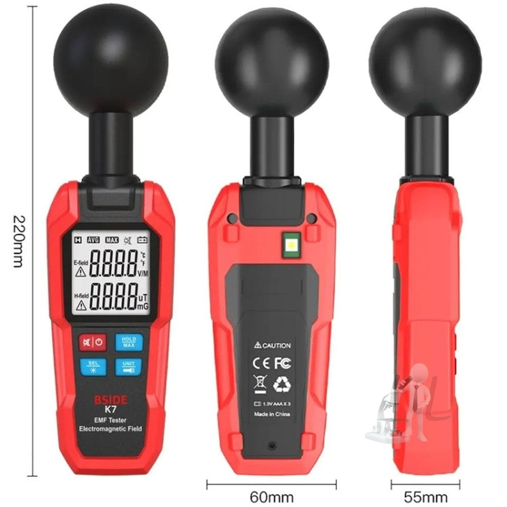 BSIDE K7 Handheld Electromagnetic Radiation Detector Electromagnetic Wave Tester, K7