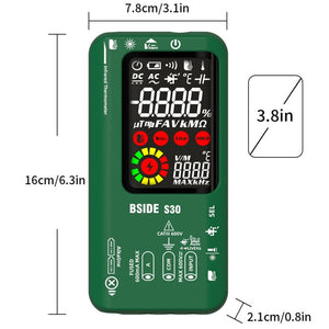 BSIDE S30 Smart Color Screen Infrared Temperature Measurement Multimeter, S30 (Green), S30 (Red), S30 (Black)