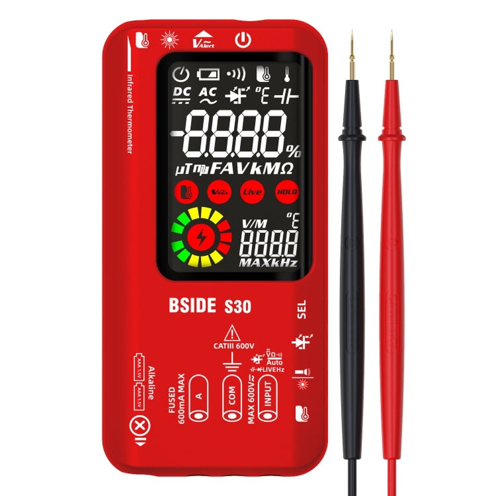BSIDE S30 Smart Color Screen Infrared Temperature Measurement Multimeter, S30 (Green), S30 (Red), S30 (Black)