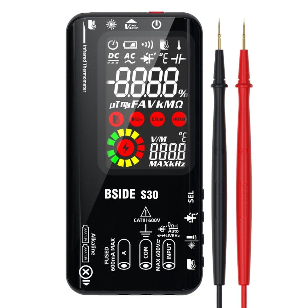 BSIDE S30 Smart Color Screen Infrared Temperature Measurement Multimeter, S30 (Green), S30 (Red), S30 (Black)