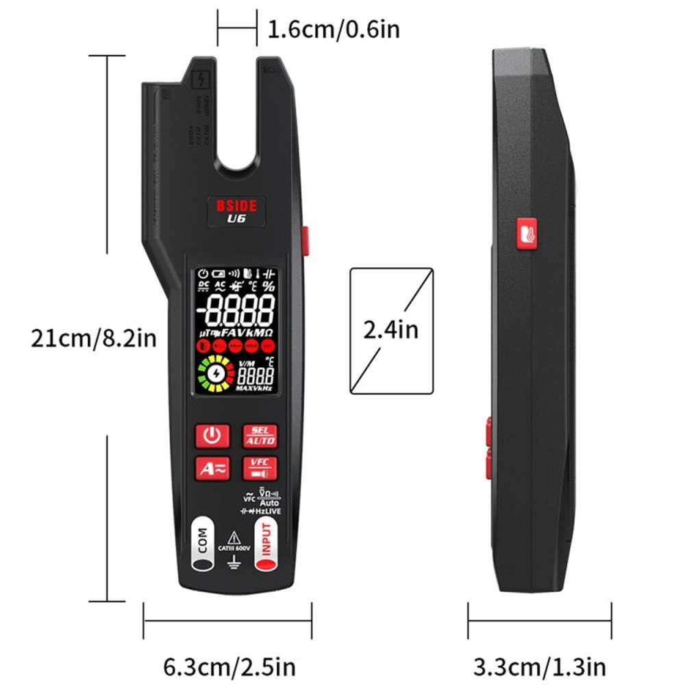 BSIDE U6 AC/DC Clamp-on Infrared Temperature Measurement Multimeter, U6