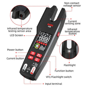 BSIDE U6 AC/DC Clamp-on Infrared Temperature Measurement Multimeter, U6