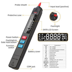 BSIDE Z5 Smart Pen Multimeter Backlight LCD 6000 Counts Auto Voltage Detector, Z5
