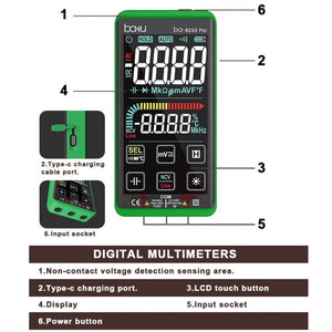 Baku BA-8233 Pro Electric Maintenance Resistor Current Touch Screen Digital Universal Mulitmeter, BA-8233