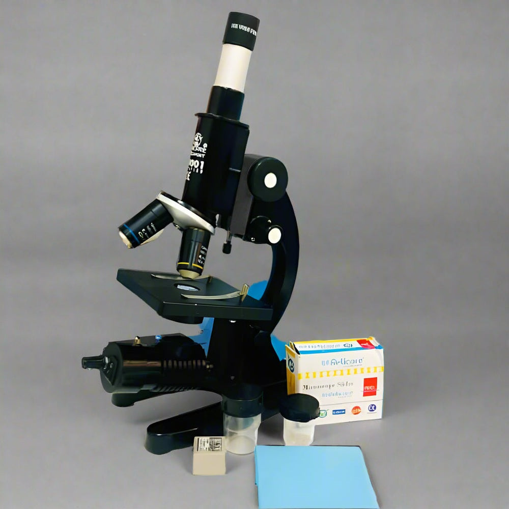 G Lab Compound Student Microscope With LED LAMP,50 BLANK N TWO PREPARED SLIDES ISO 9001:2015 CERTIFIED - Laboratorydeal