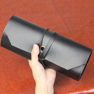 CL97 Multi - Function Toolkit Bundled Leather Tool Bag Double Thickened Two - Purpose Wrench Bag, Black, Brown - laboratorydeal