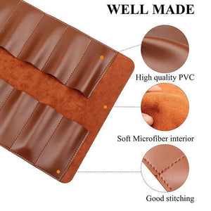 CL97 Multi - Function Toolkit Bundled Leather Tool Bag Double Thickened Two - Purpose Wrench Bag, Black, Brown - laboratorydeal