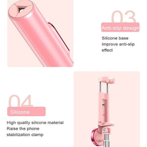 CYKE N - MY Integrated Tripod Bluetooth Live Selfie Stick, Black, Pink - laboratorydeal