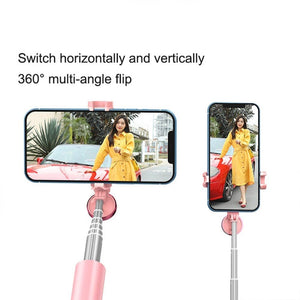 CYKE N - MY Integrated Tripod Bluetooth Live Selfie Stick, Black, Pink - laboratorydeal