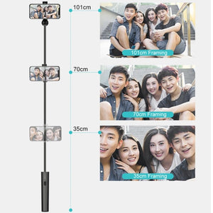 CYKE P9 Universal Stretchable Hidden One - piece Wireless Bluetooth Selfie Stick - laboratorydeal