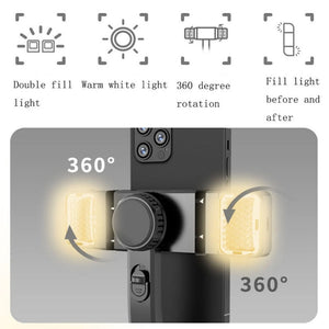 CYKE Q08D Handheld Dual Light Bluetooth Mobile Phone Selfie Stick, Dual Light Version - laboratorydeal