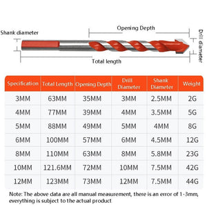 Ceramic Triangle Handle Metal Flashlight Drill Bit, Size: 3mm, 3mm, 4mm, 5mm, 6mm, 8mm, 10mm, 12mm - laboratorydeal